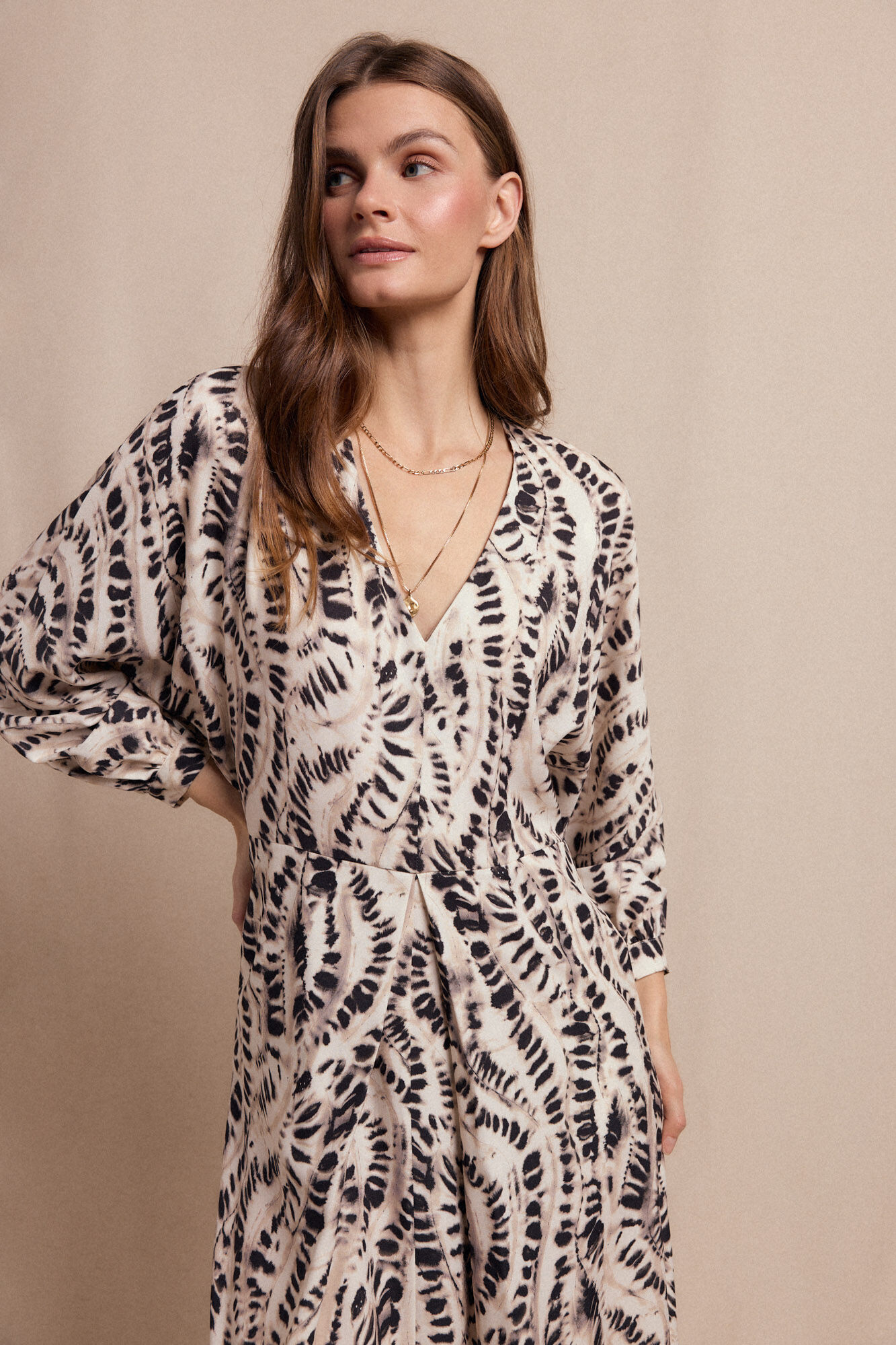 Slowlove Vestido estampado pliegue