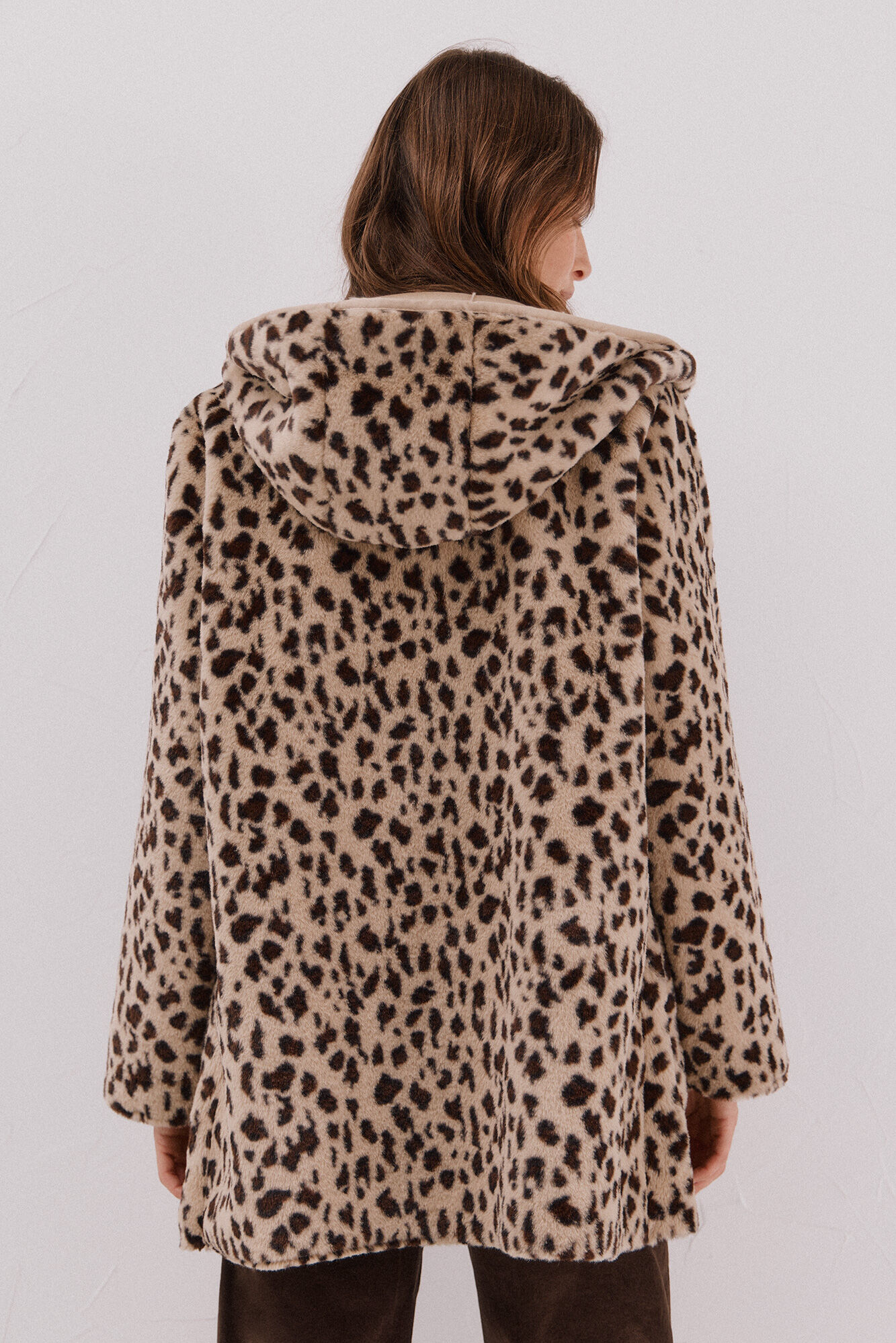 Cortefiel reversible double-sided effect coat Ivory