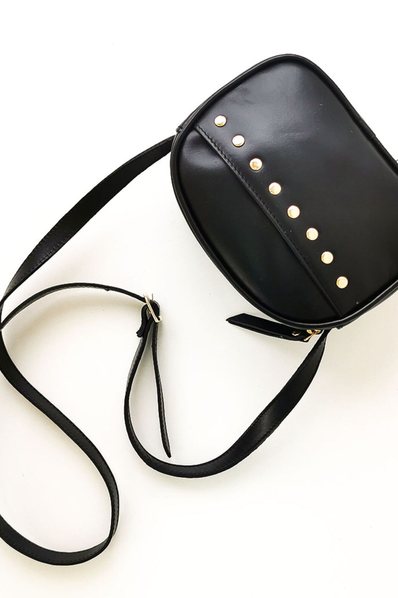 The Code Lola leather studded crossbody Black