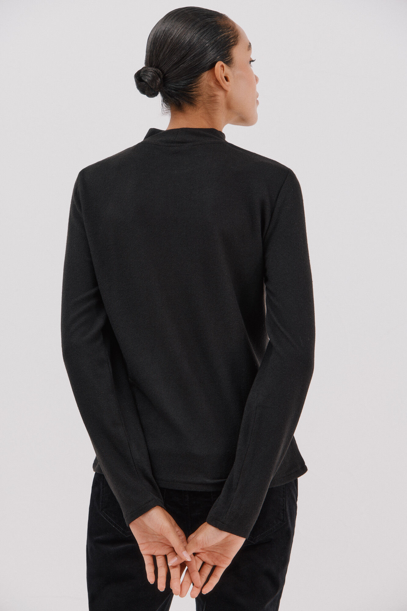 Cortefiel Camiseta con detalle strass Negro