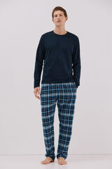 Cortefiel Jersey-knit and cloth pyjama set Navy