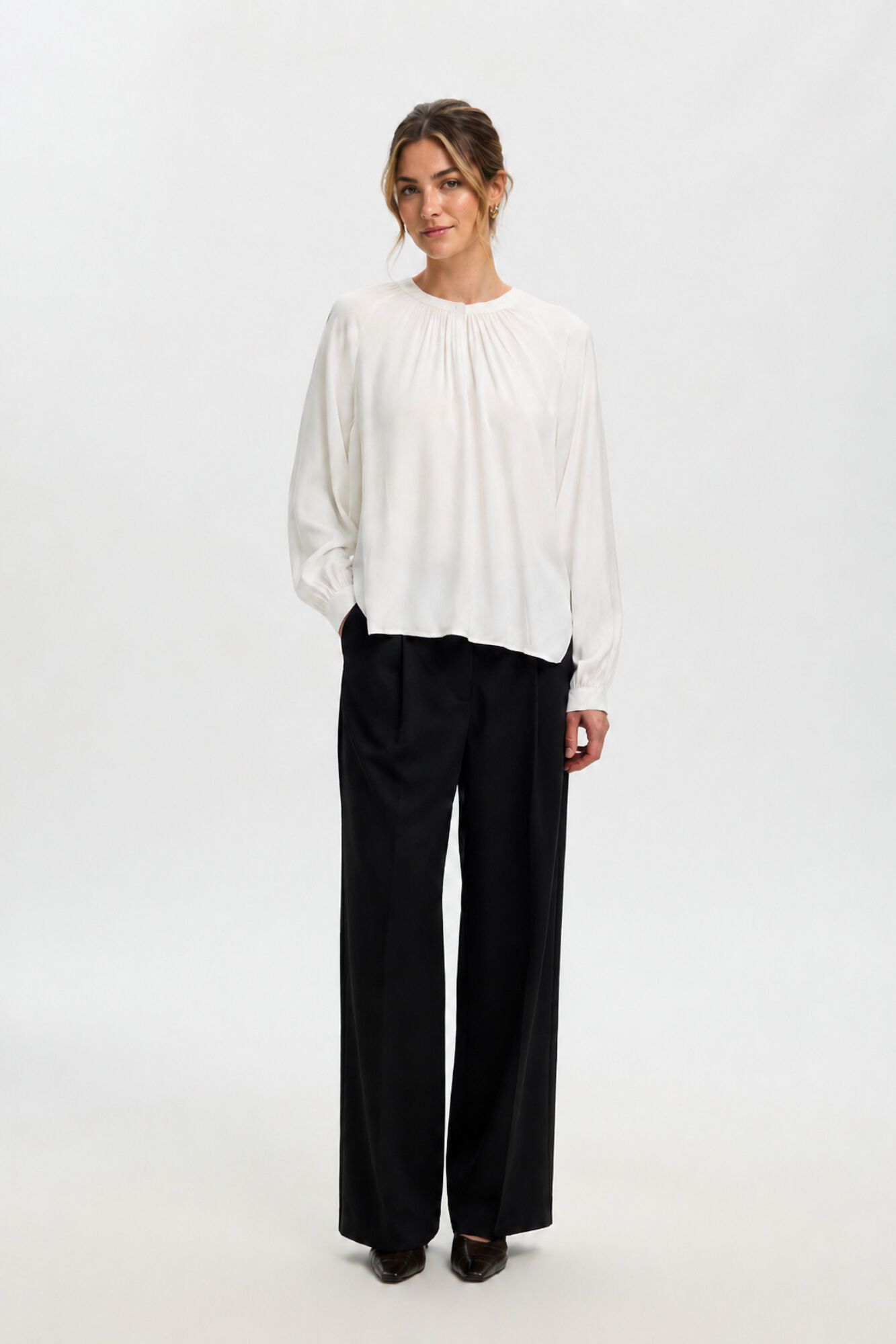 Selected Blusa de manga comprida Branco