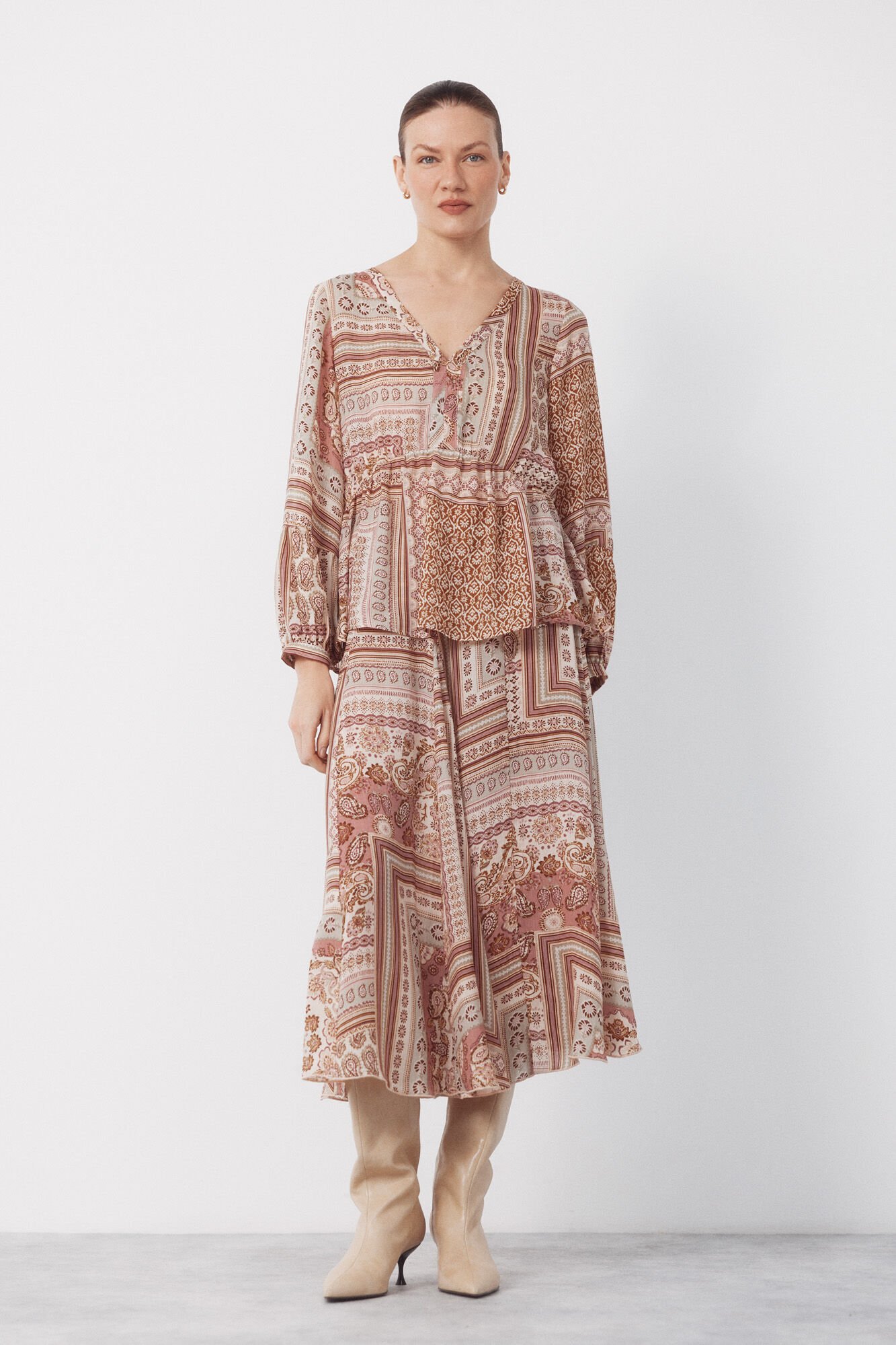 Cortefiel Printed keel skirt