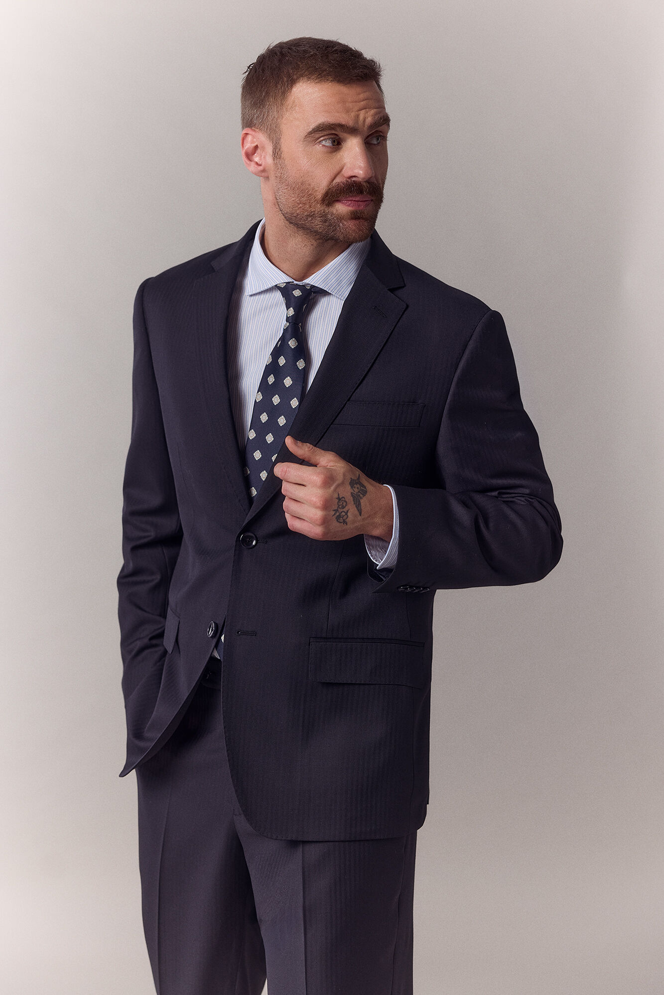 OOTO Blazer de fato espiga Azul