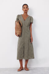 Cortefiel Vestido bordado Verde