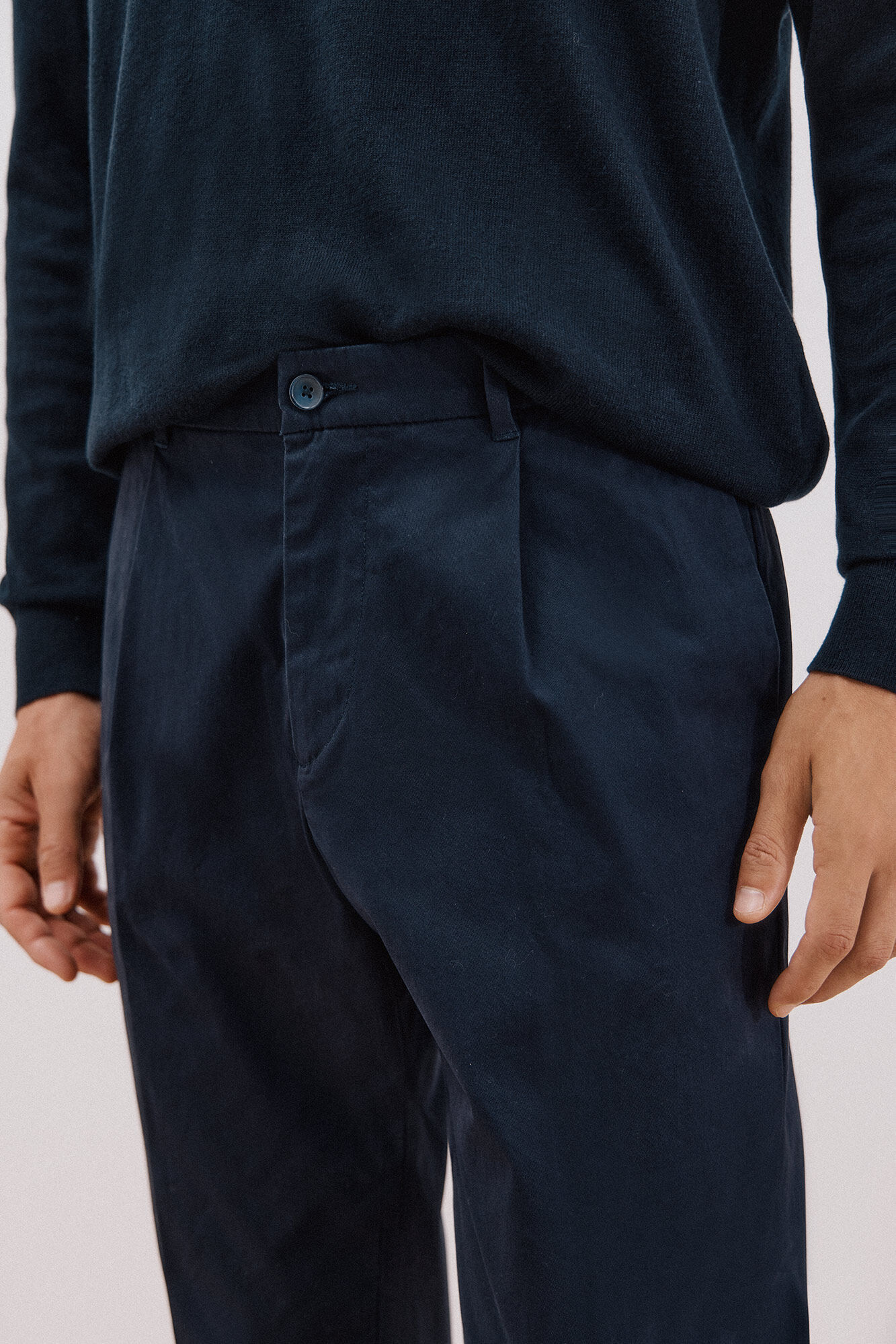 Cortefiel Tapered fit comfort chinos pants Navy