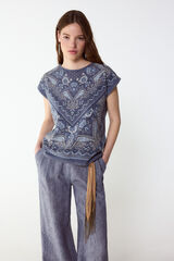 Slowlove Camiseta estampado bandana Azul