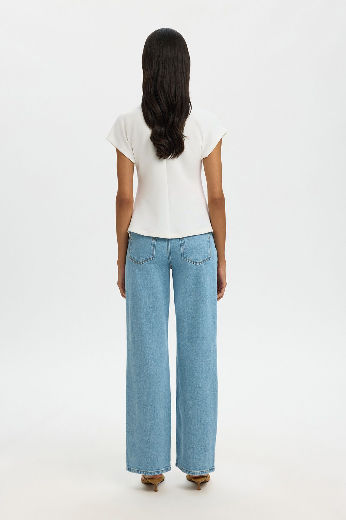 Selected Top com decote em V Branco