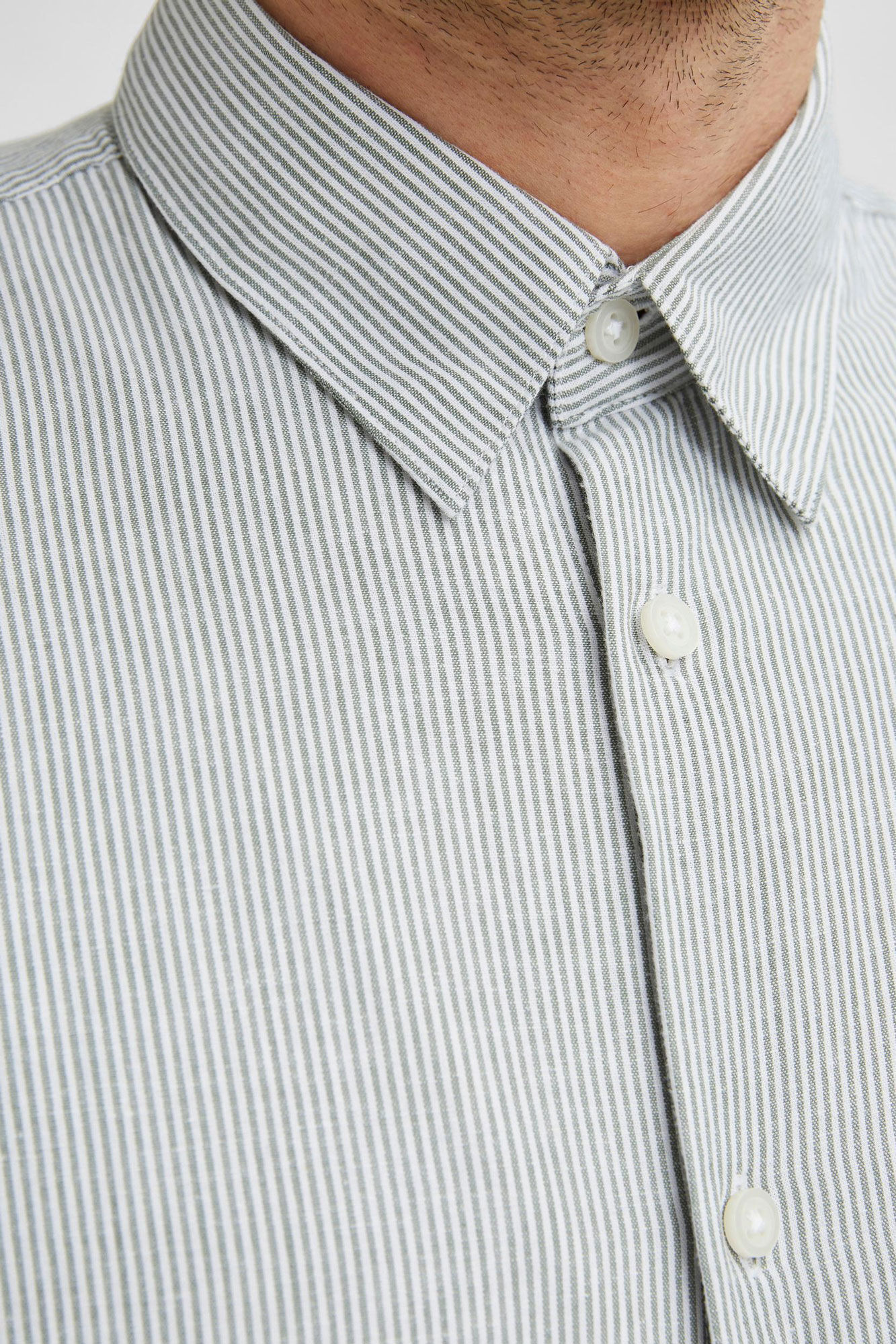 Selected Camisa manga comprida Slim Fit Verde