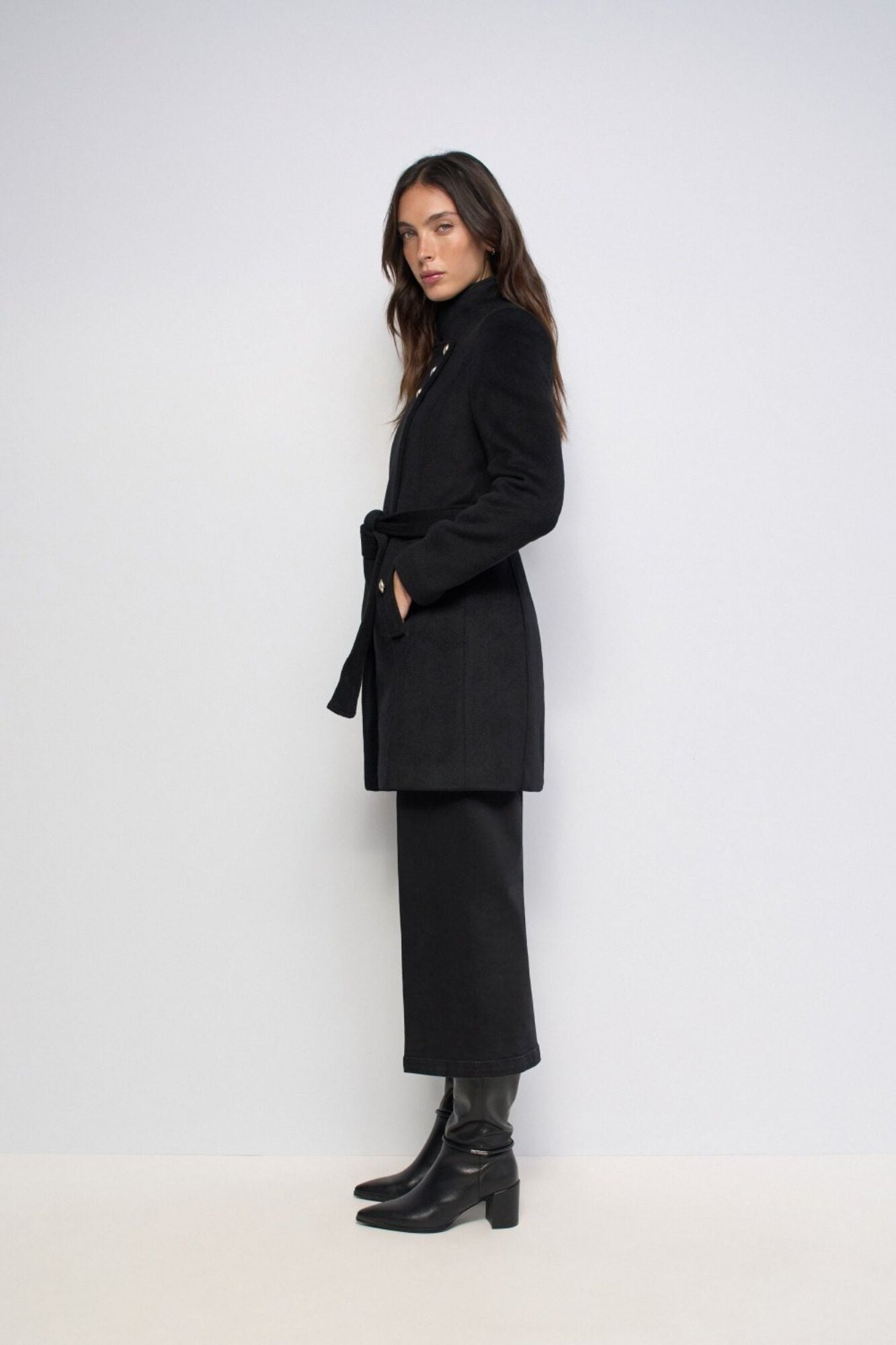 Salsa Jeans Sobretudo Grace de fazenda Preto