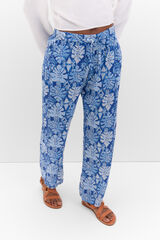 Cortefiel Pantalón fluído estampado Azul