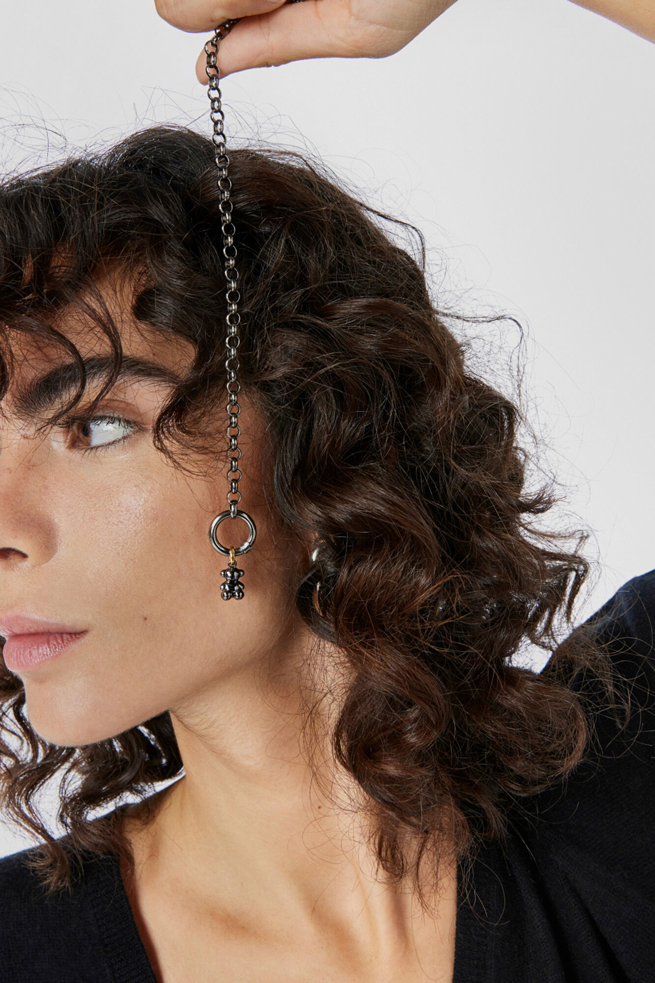 Tous Colgante oso de plata dark silver Gris