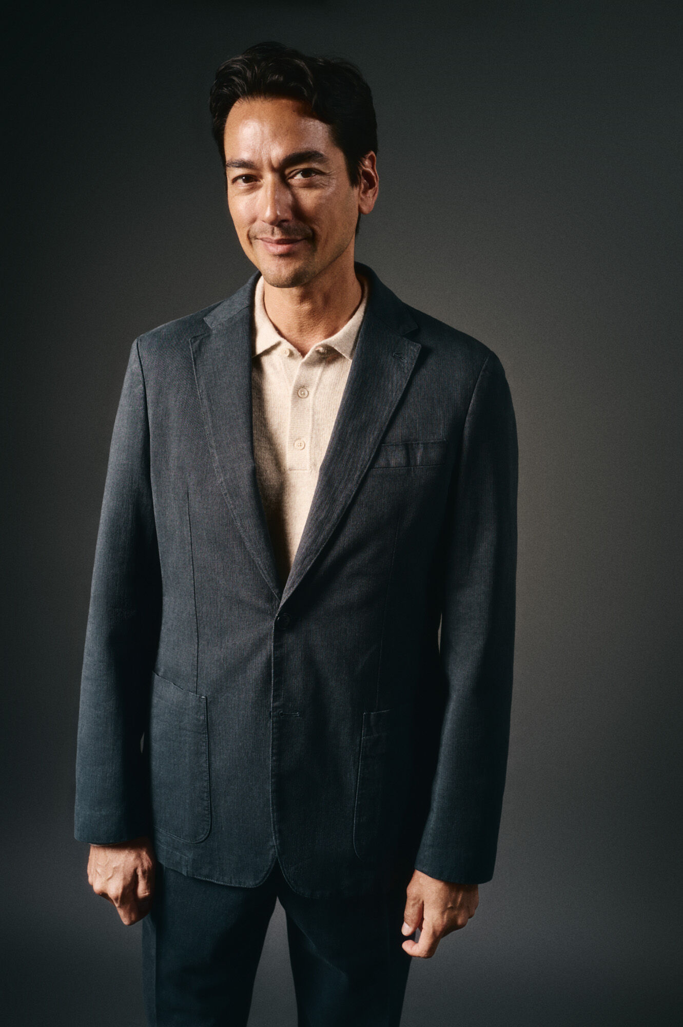 OOTO Americana traje algod&oacute;n coordinado Azul marino