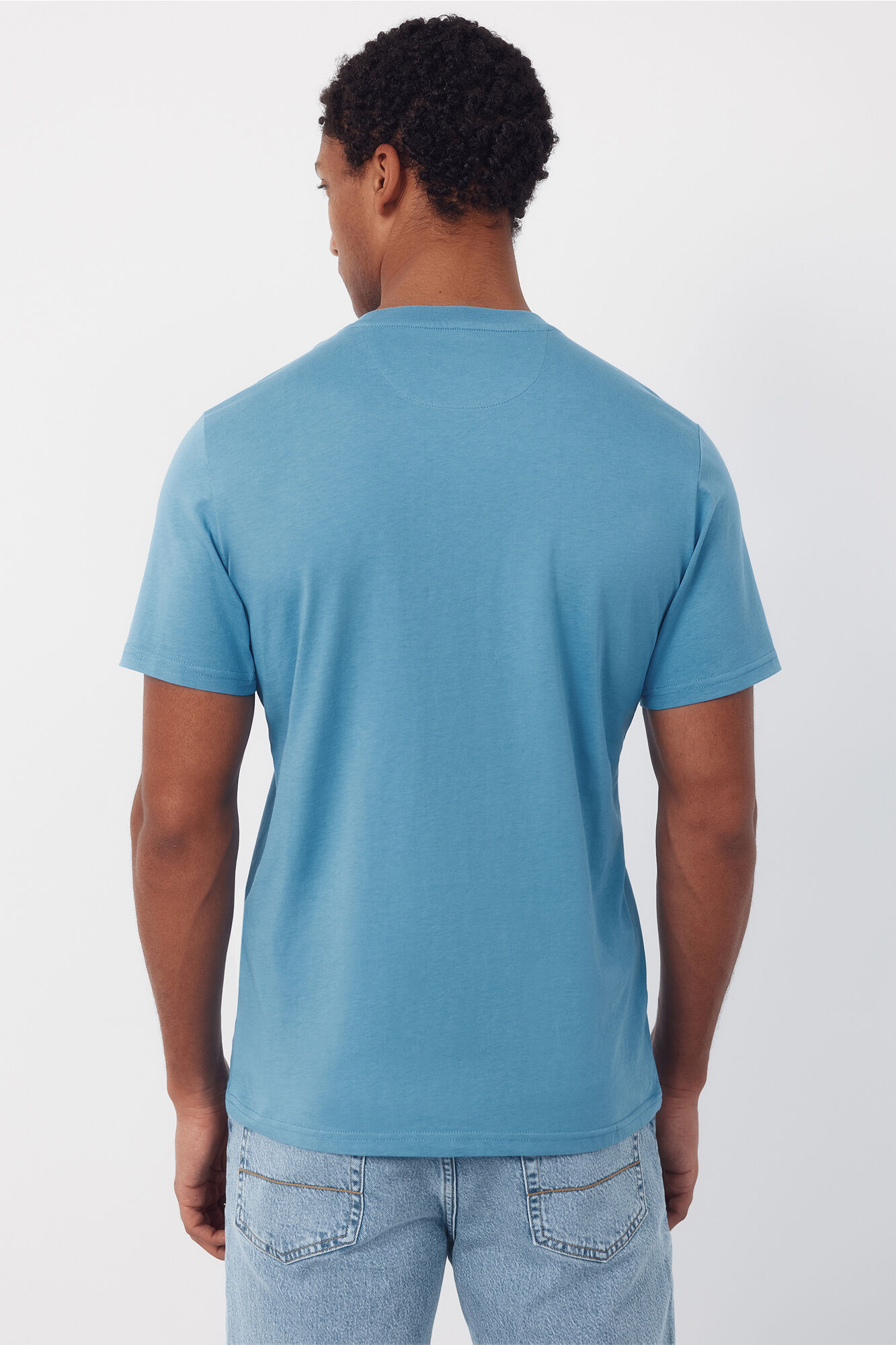 Cortefiel Embroidered T-shirt Blue