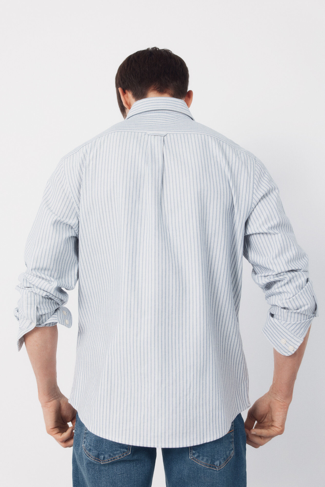 Cortefiel Striped oxford shirt Navy