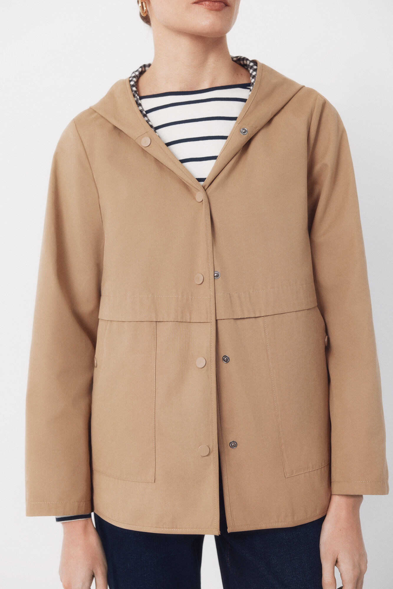 Cortefiel Parka revers&iacute;vel water repellent Castanho