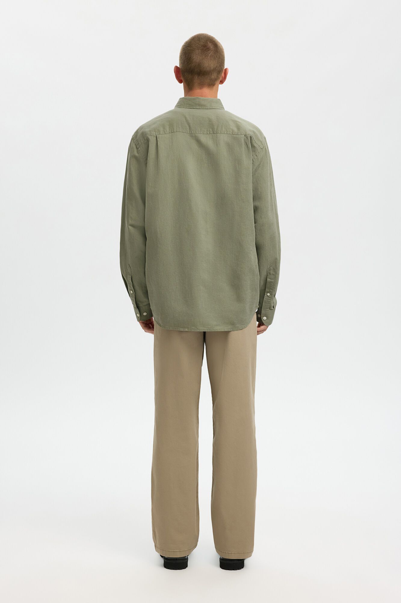 Selected Linen blend shirt Green