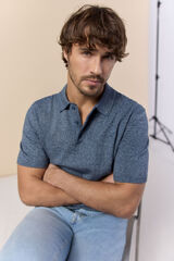 OOTO Twisted short sleeve polo shirt Blue