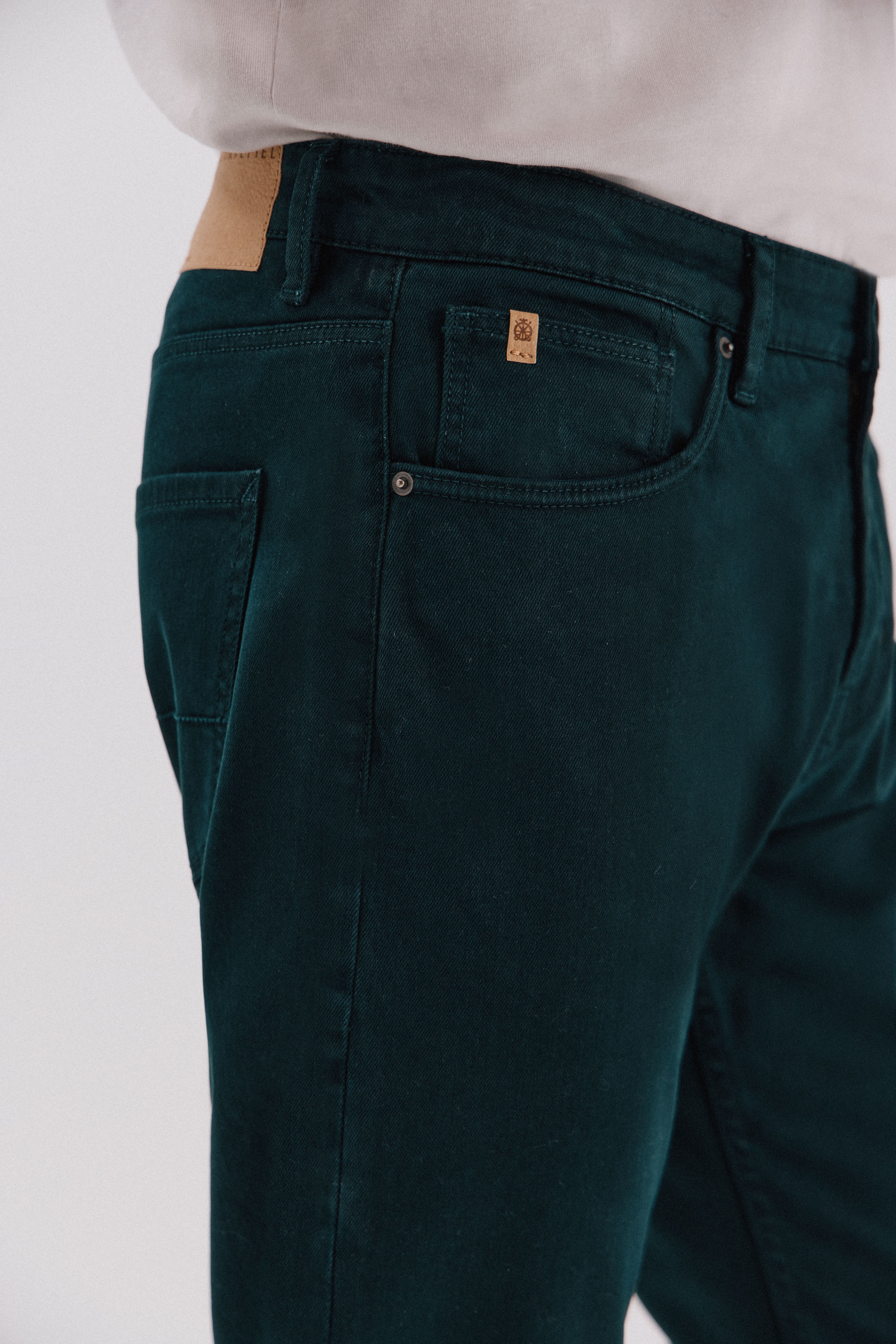 Cortefiel 5-pocket regular fit coloured trousers Dark green