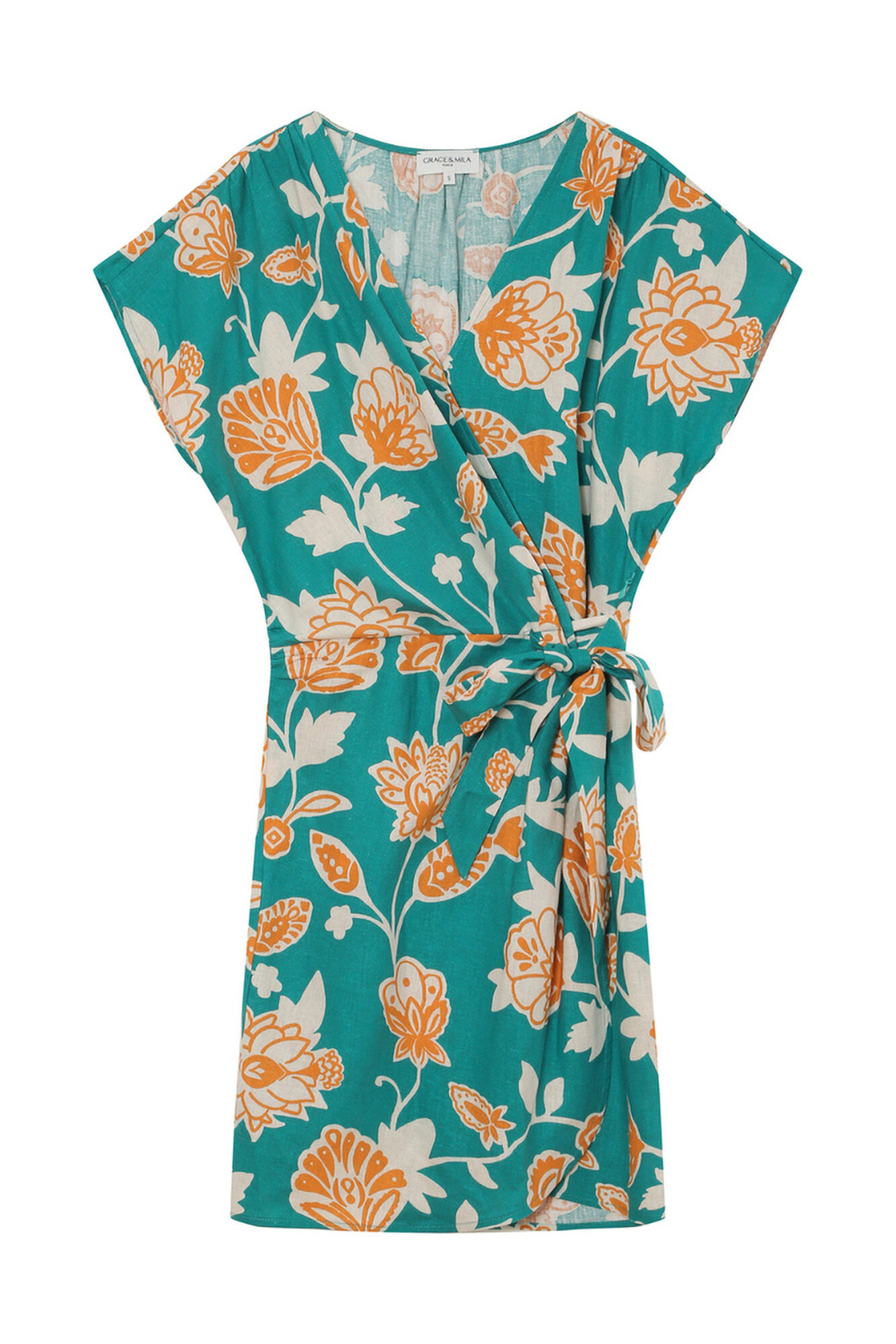 Grace & Mila Vestido curto estampado floral Velora Verde