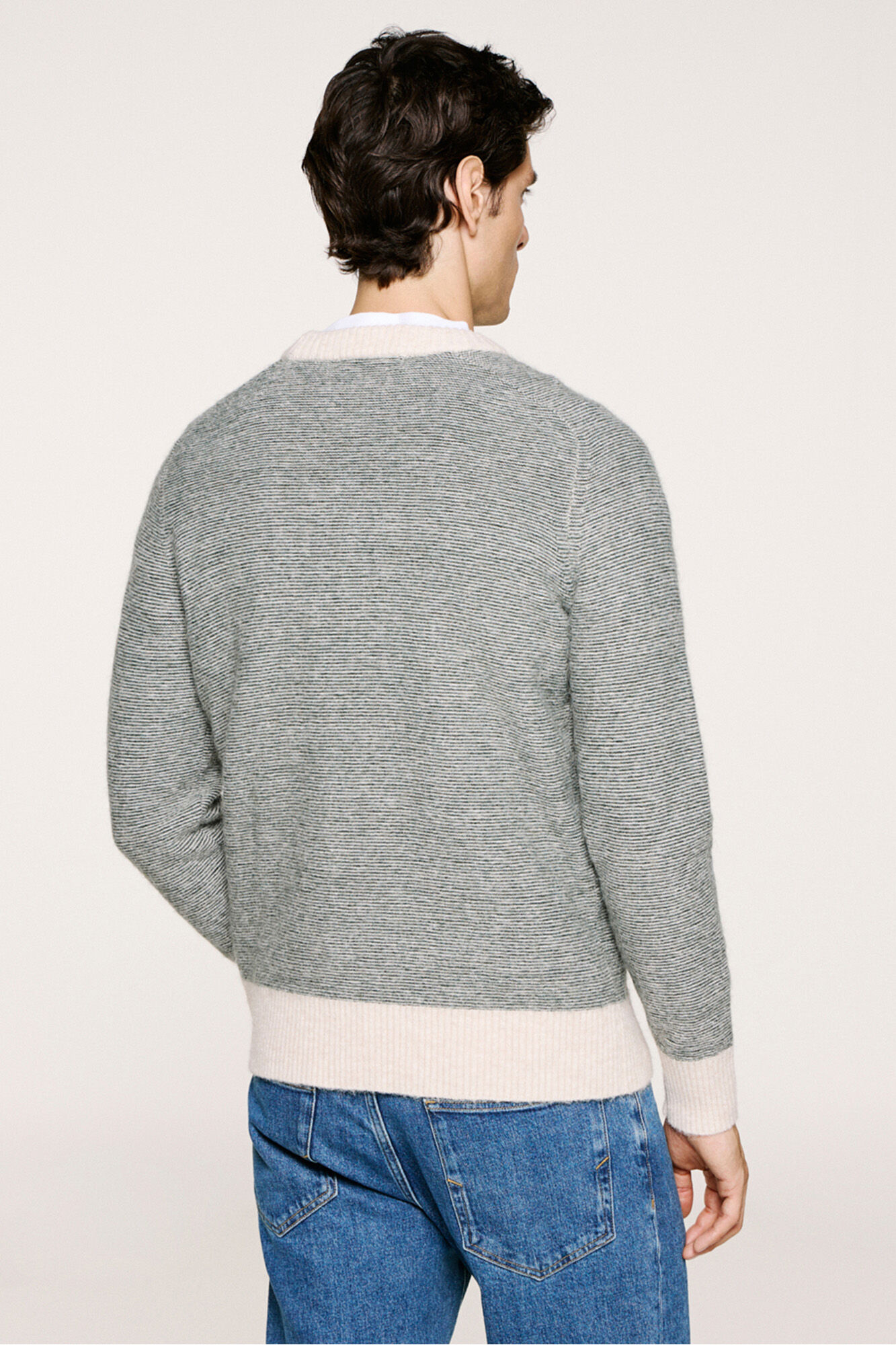 Selected Camisola de l&atilde; e alpaca  Cinzento