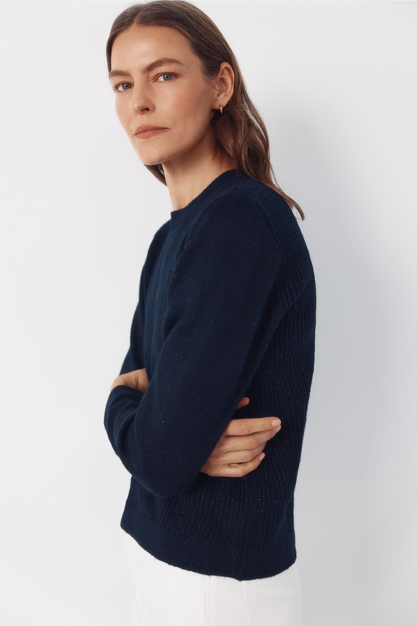 Cortefiel Combined knit jumper Navy