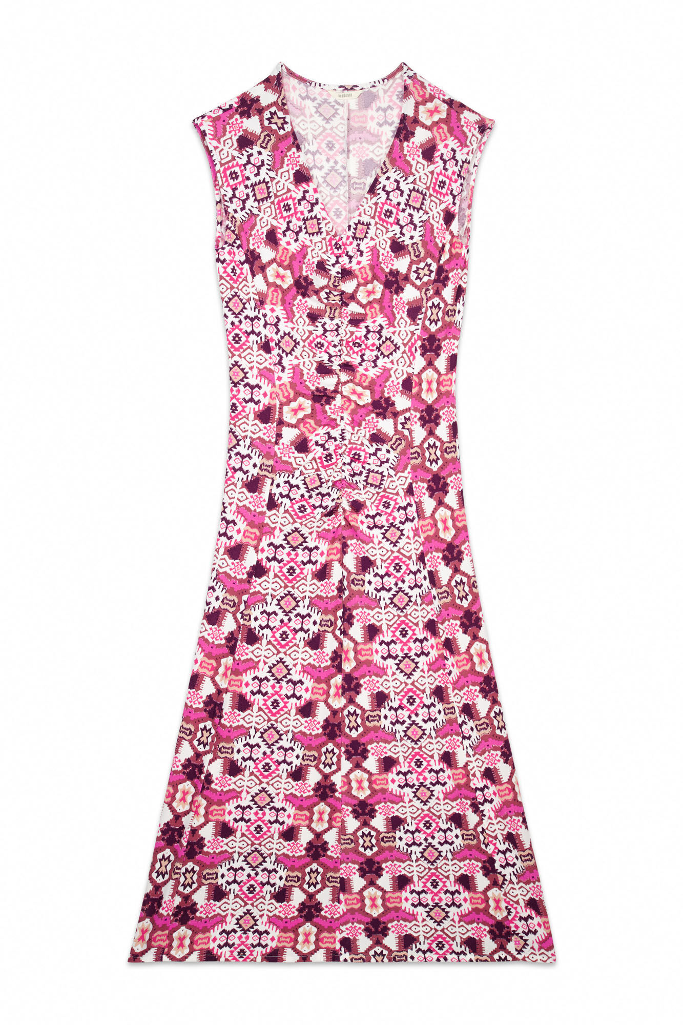 Slowlove Vestido punto estampado frunce Multicolor