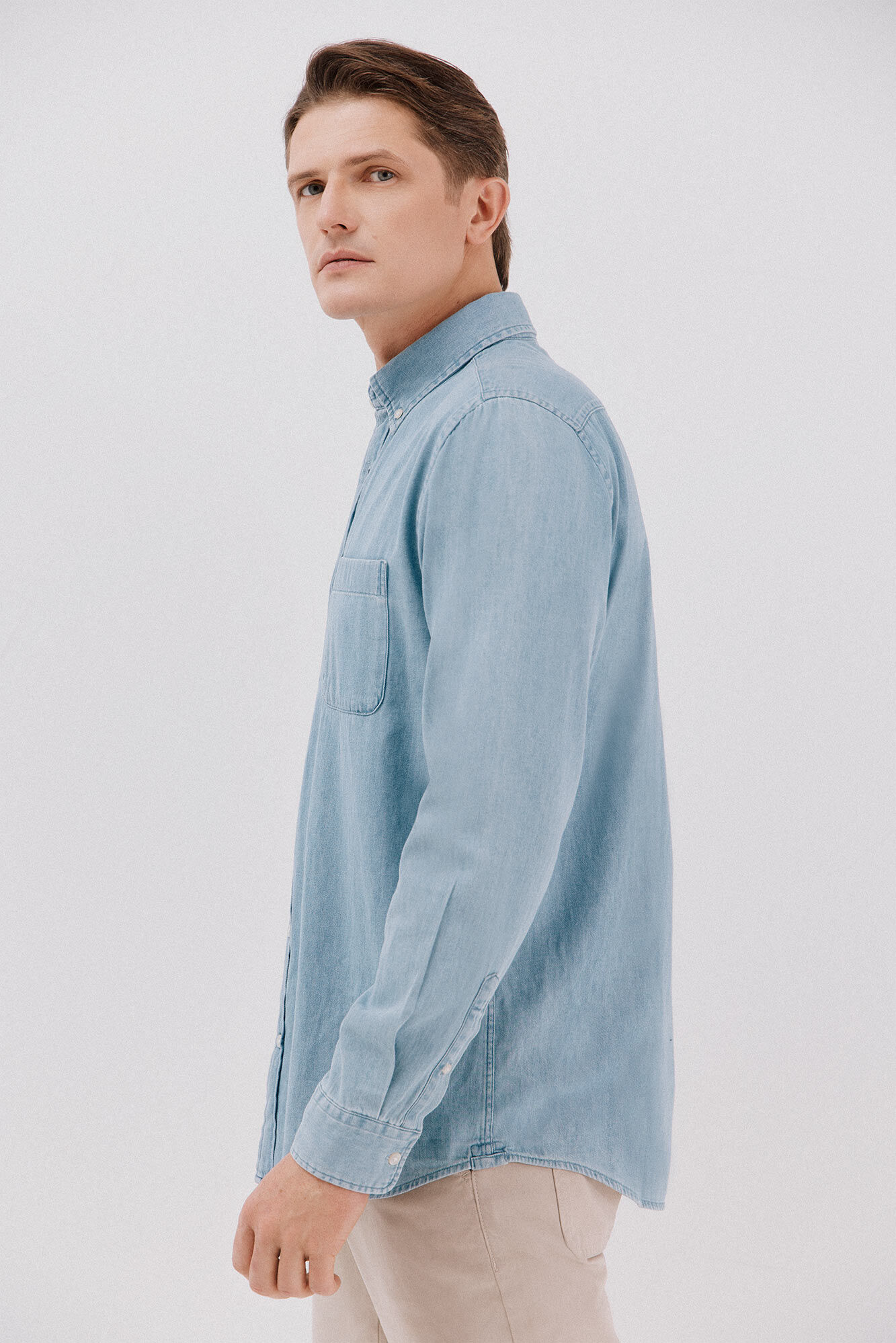 Cortefiel Denim shirt Blue