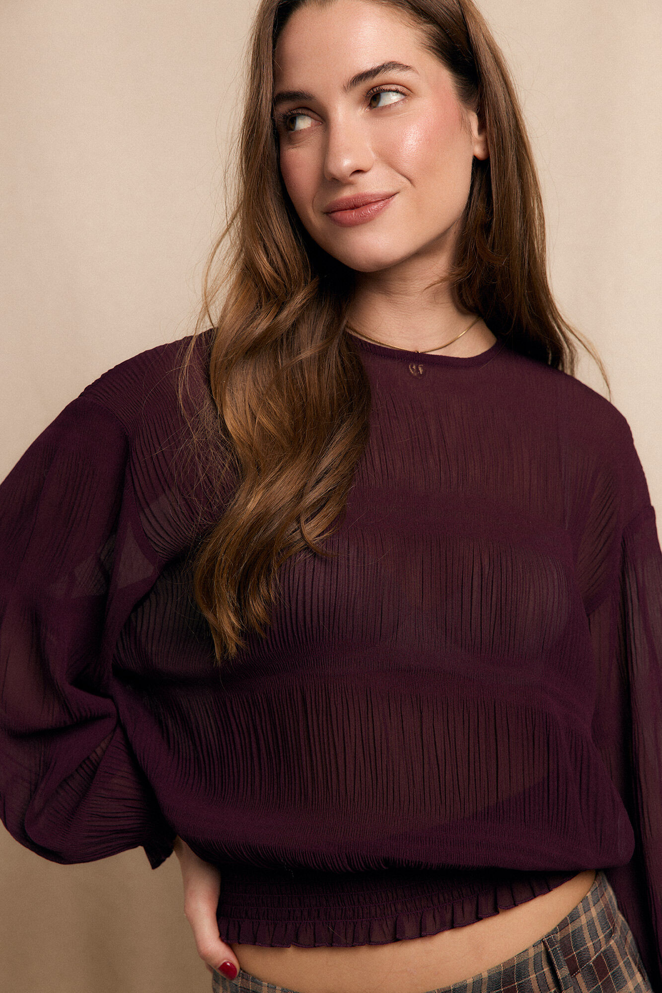 Slowlove Blusa franzida