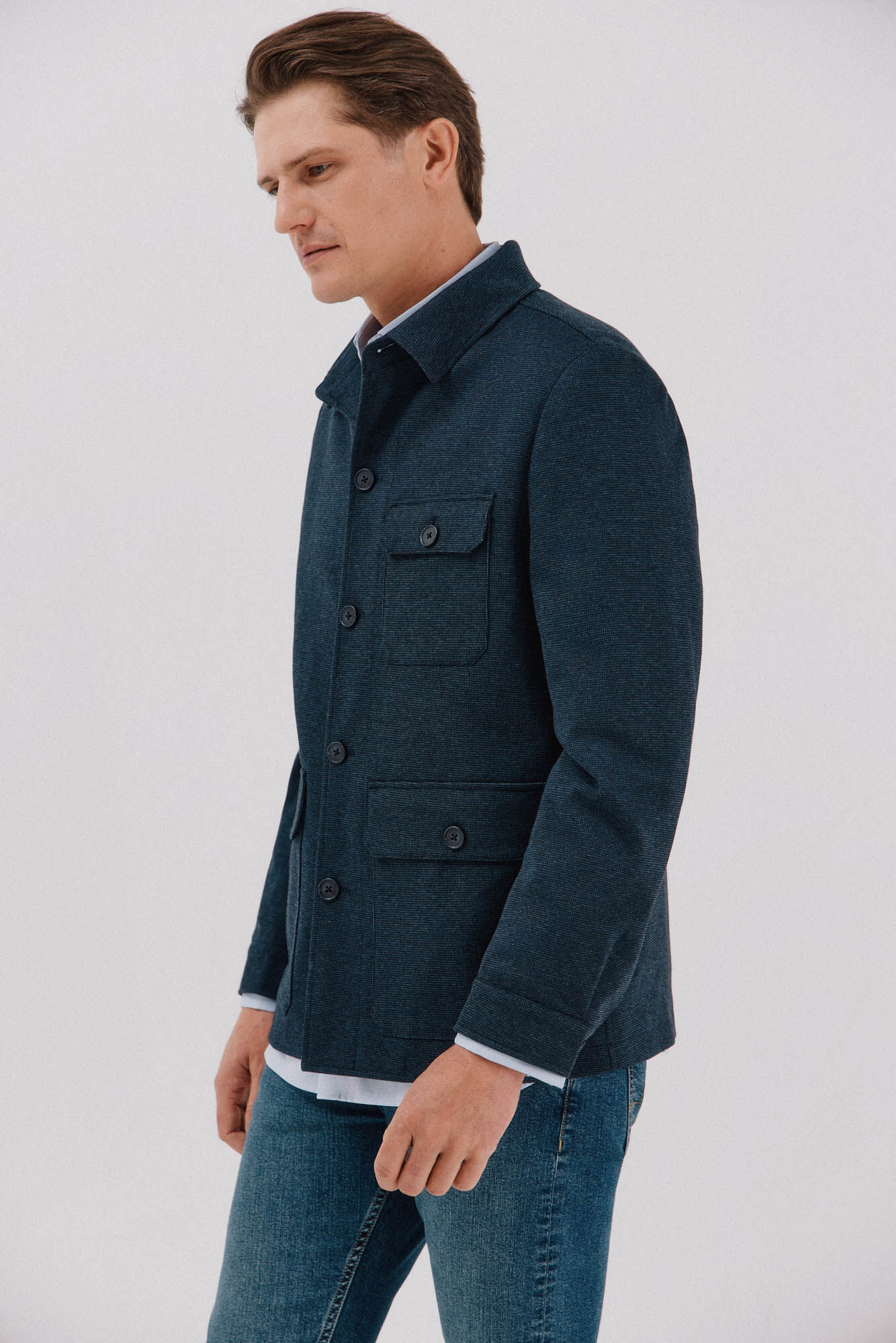 Cortefiel Knitted jersey-knit Navy