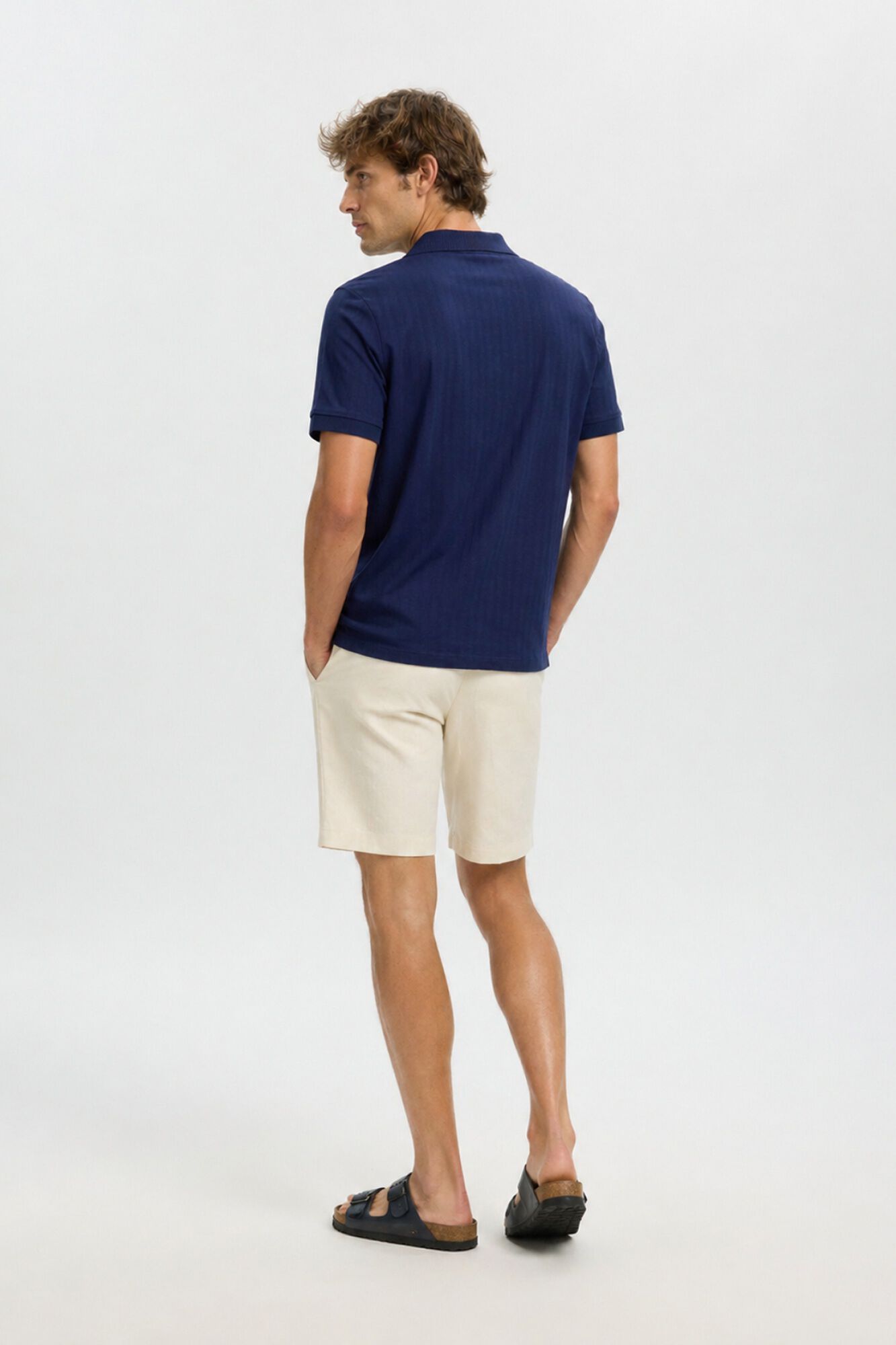 Selected Polo de manga corta Azul marino
