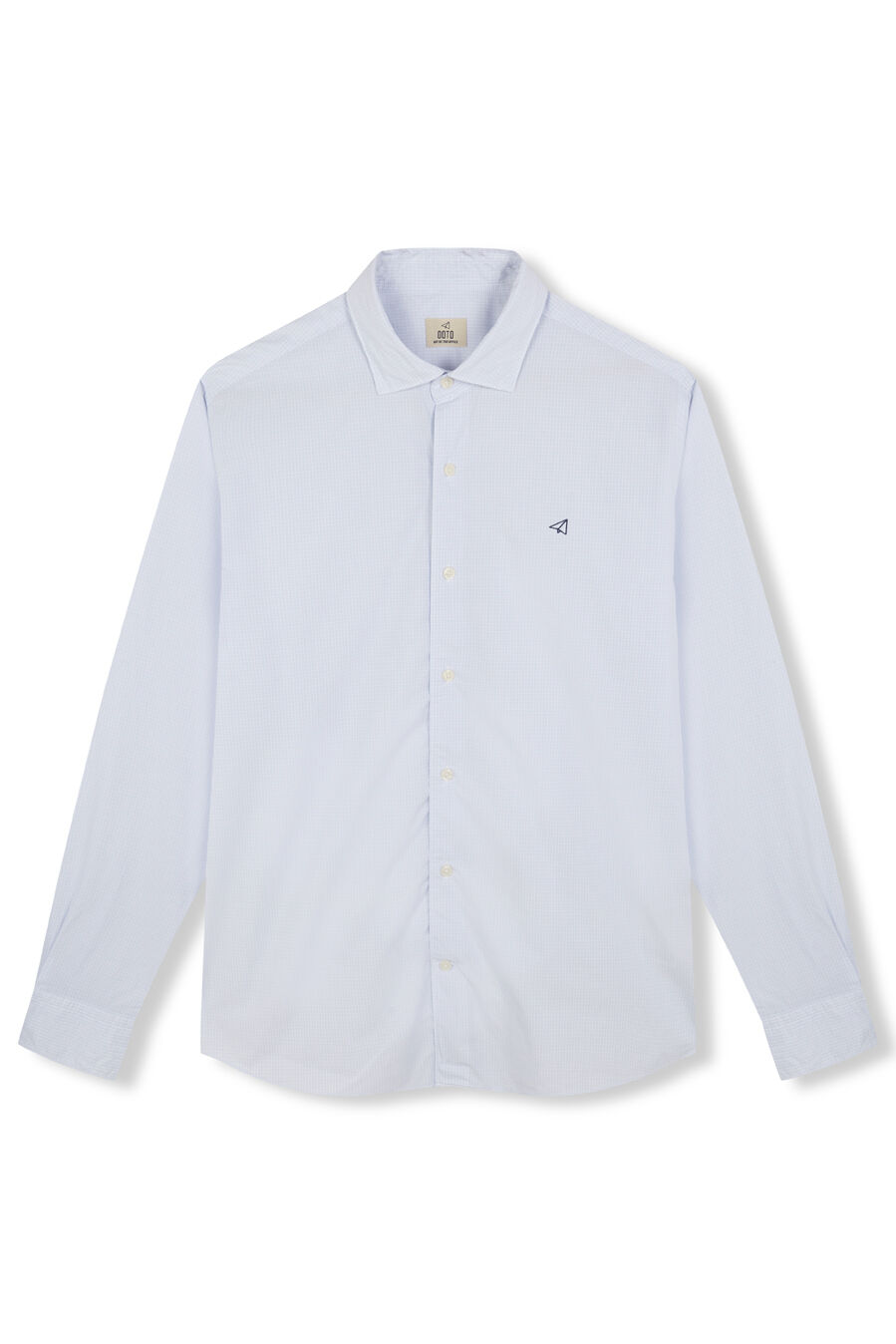 OOTO Camisa xadrez popelina Azul