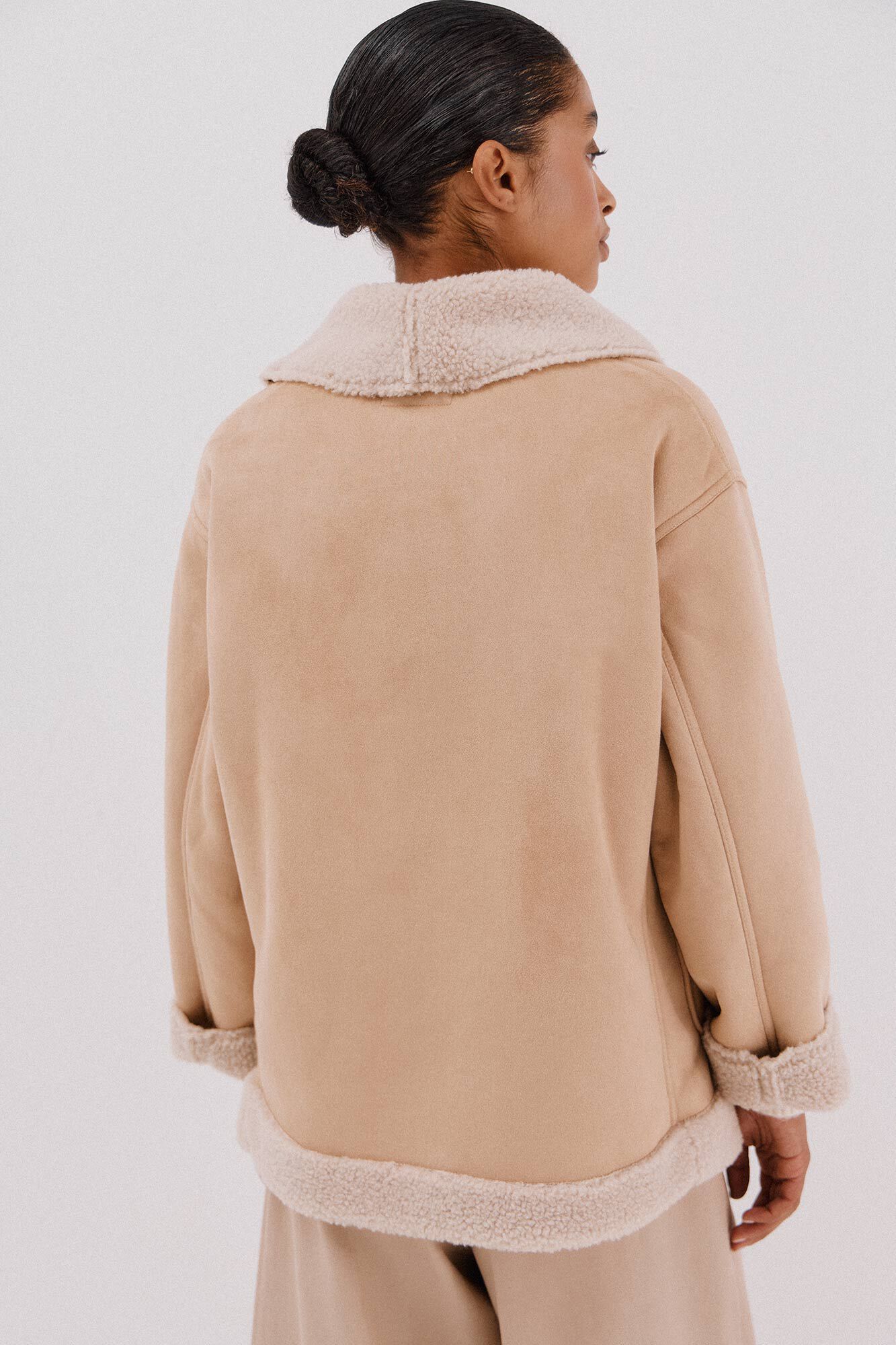 Cortefiel Double-sided effect jacket Beige