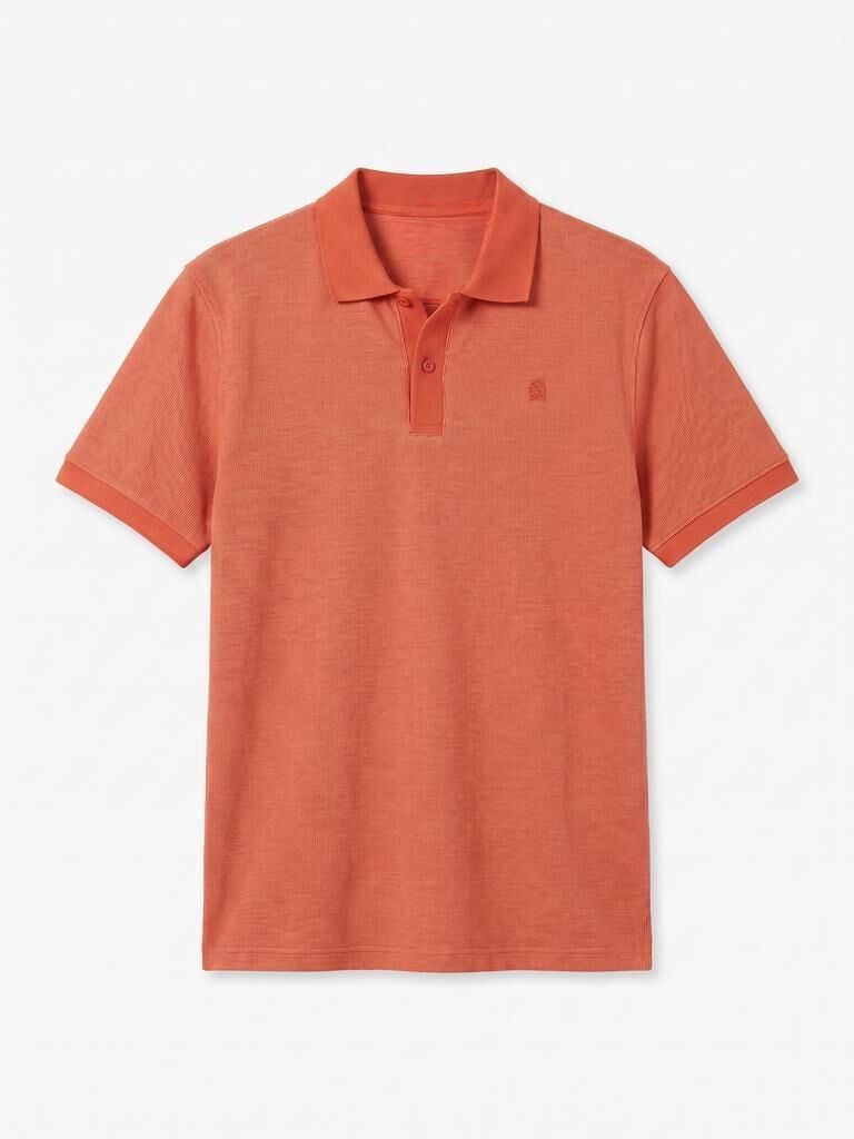 Cortefiel Textured polo shirt Coral