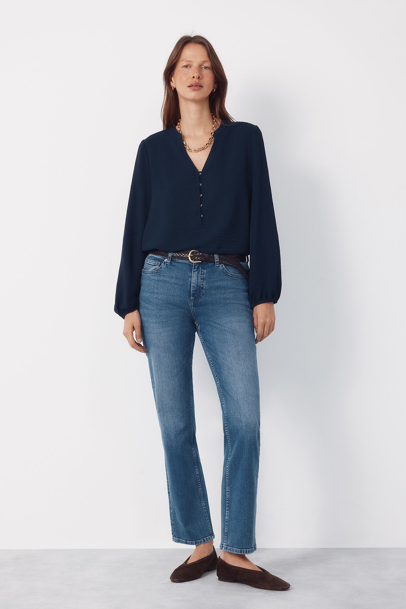 Cortefiel Mandarin blouse with buttons