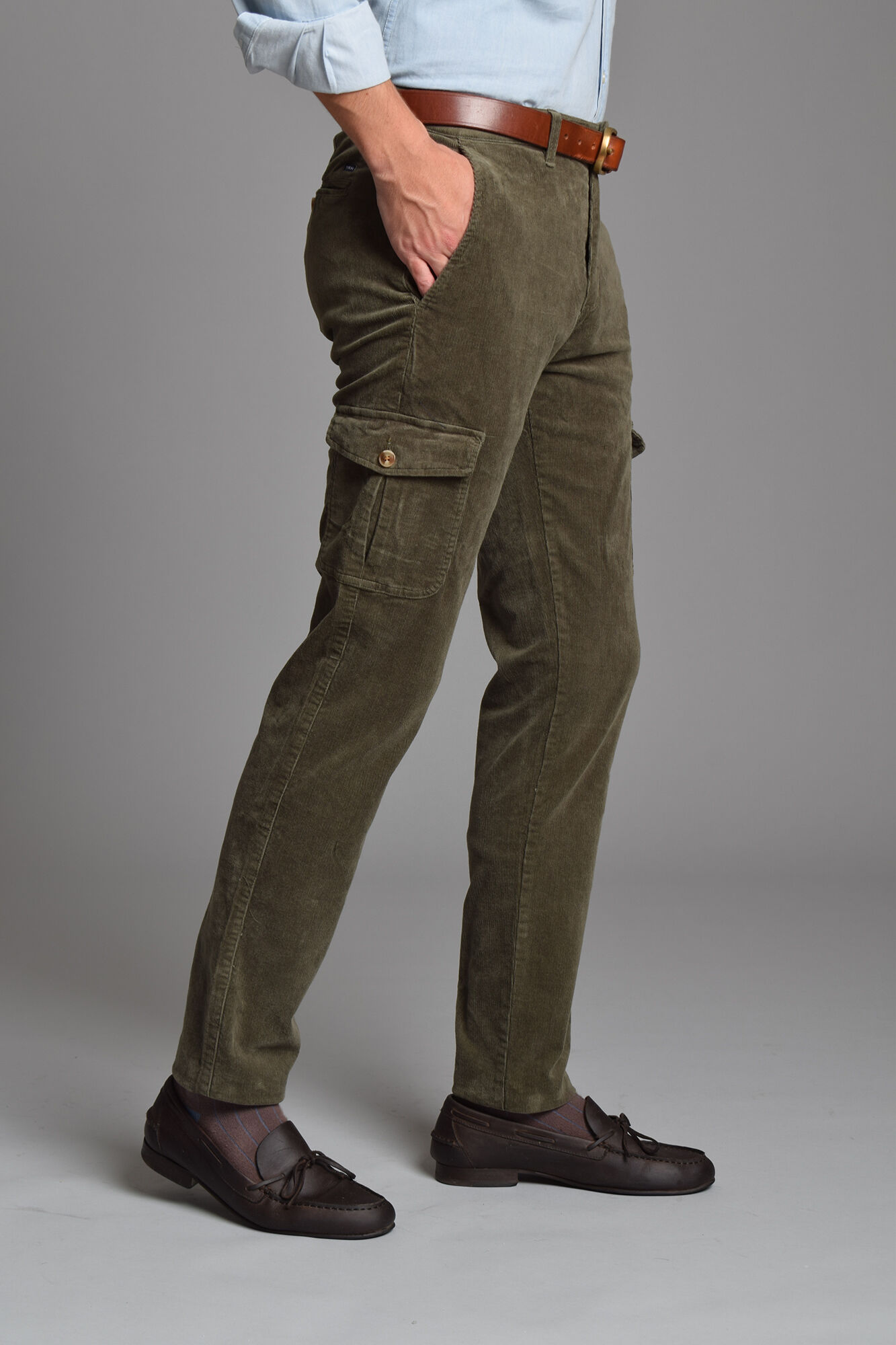 Cloking Cal&ccedil;a cargo de veludo cotel&ecirc; Verde