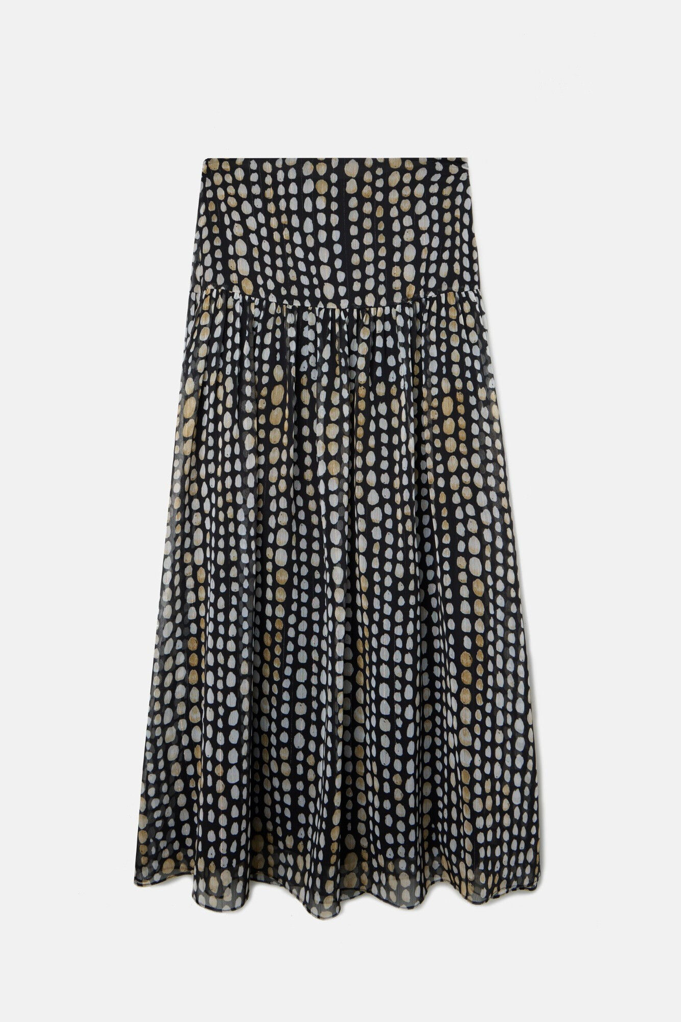 Silbon Falda larga lunares Negro