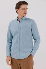 Cortefiel Denim shirt with pocket Navy
