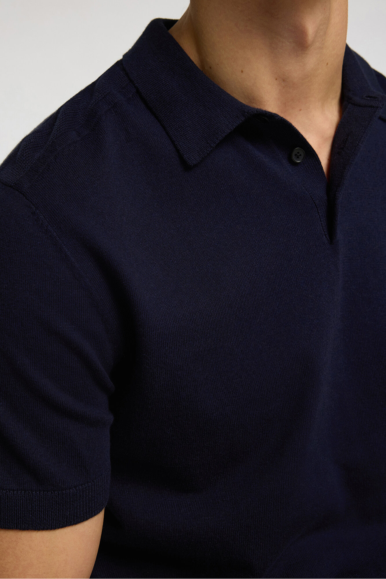 Selected Polo manga curta em malha Azul