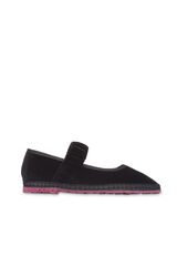 Cortefiel Velvet Mary Janes Black