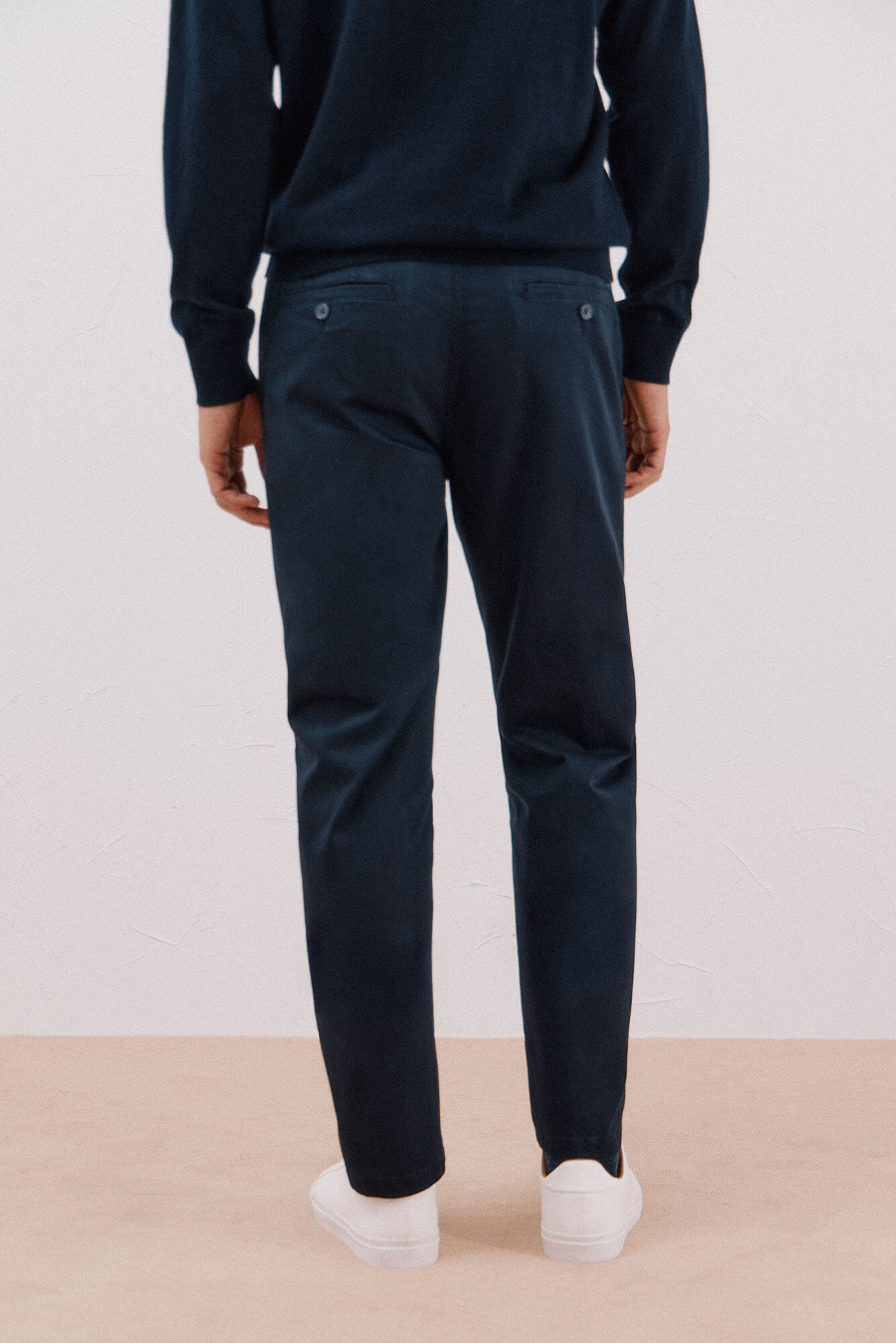 Cortefiel Regular fit lightweight chinos Navy