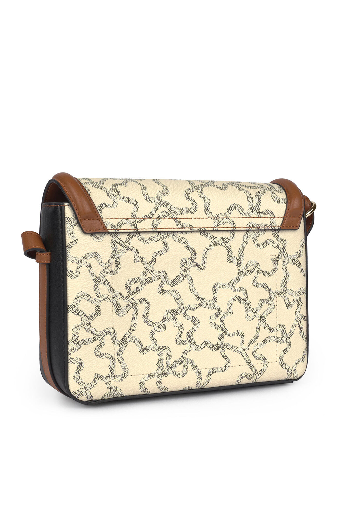 Tous Bandolera mediana beige y negra Kaos Icon Multicolor