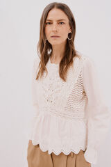 Cortefiel crochet combined top Ivory