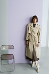 Cortefiel Long water-repellent trench coat Nude
