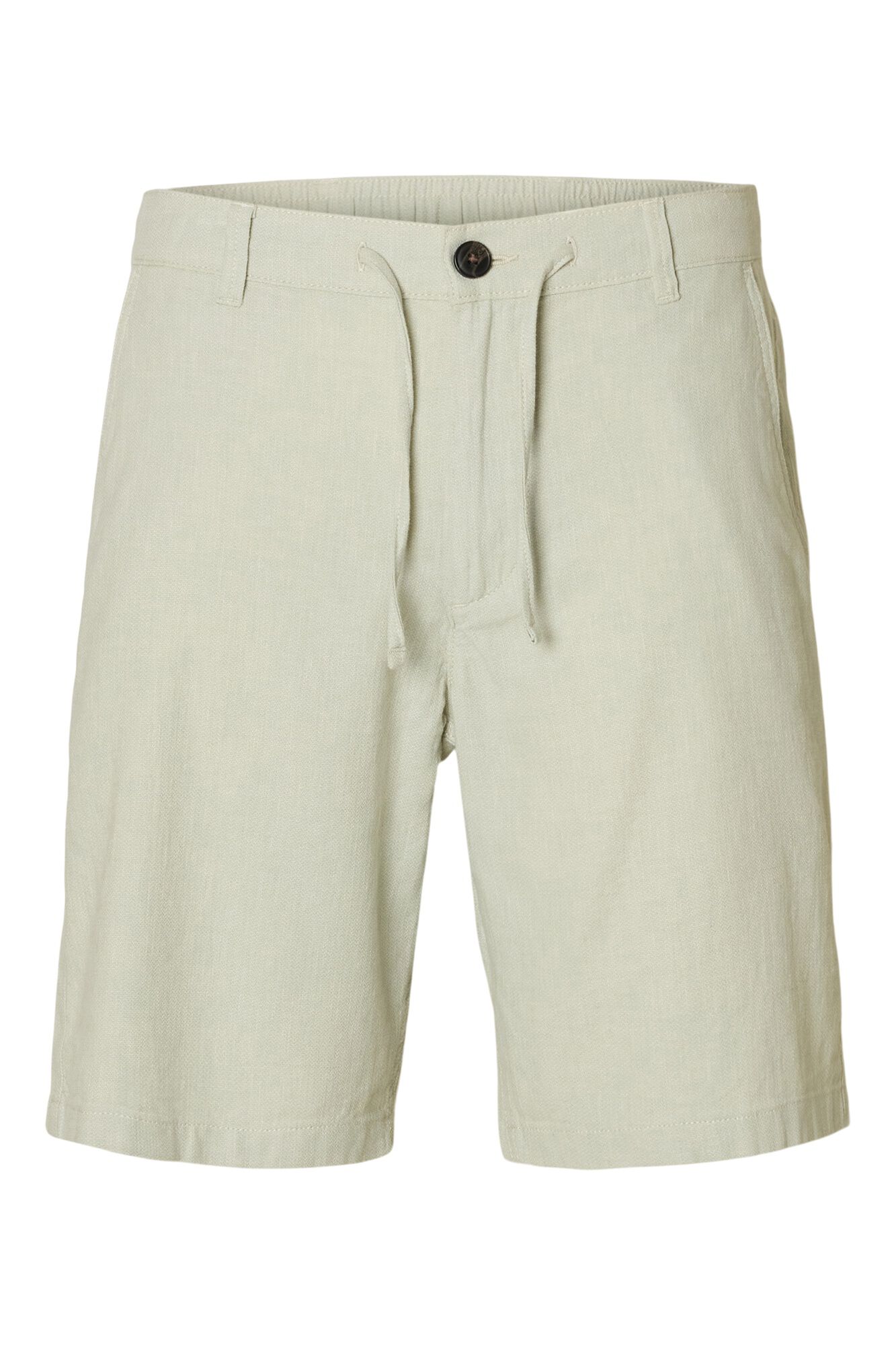 Selected Linen short Kaki