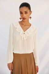 Cortefiel Flounced blouse White