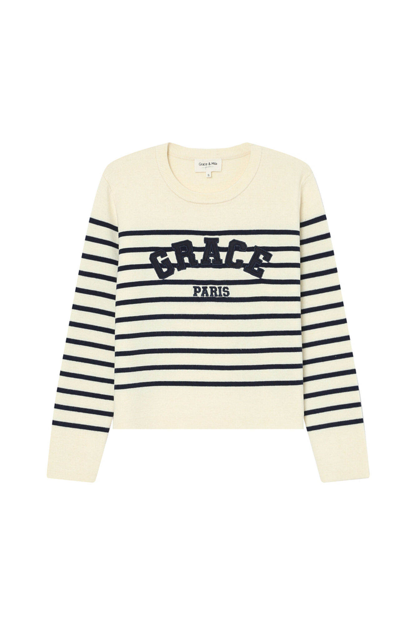 Grace & Mila Sailor- striped jumper in Milano jersey-knit  White