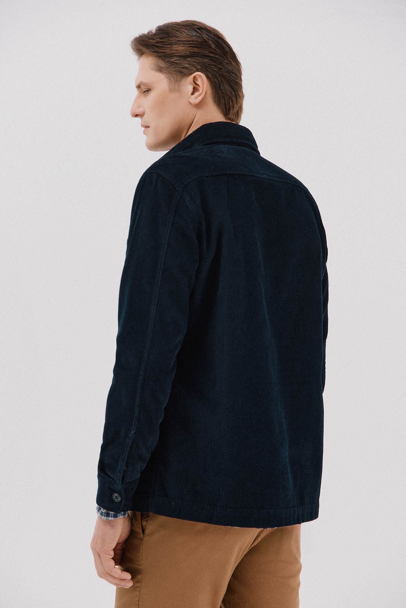 Cortefiel Sobrecamisa pana Azul marino