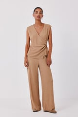 Cortefiel Pantal&oacute;n de punto ancho Beige