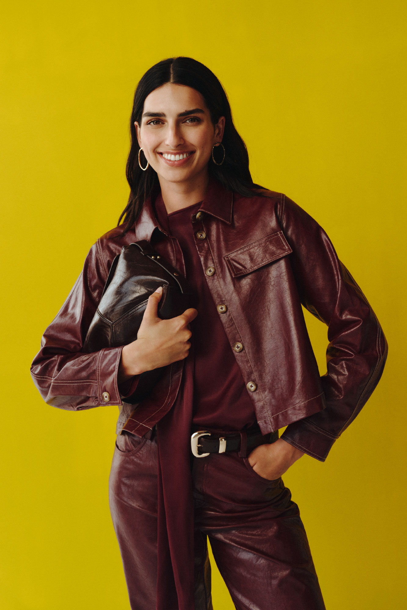 Cortefiel Camisa de pele sint&eacute;tico